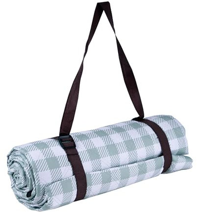 Lisveory 200x200 cm Picknickdecke Wasserdicht, Tragbare Waschbar, Stranddecke Sandfrei für Strand, BBQ, Picknickdecke, Wandern, Reisen Campingdecke,79’’x79’ ’Grün