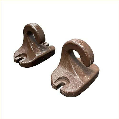 FRAMIG® Coppia di Ganci/attacchi a pavimento o a ringhiera per Tenda da Sole a Caduta. Colori Vari (Marrone)