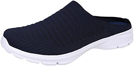Generisch Mesh Schuhe Damen Slipper, Sneaker Hinten Offen Damen Outdoorschuhe Weich Leicht Freizeitschuhe Atmungsaktiv Barfußschuhe Solid Color Pantoffelen Bequeme Pantoletten Freizeit Schlappen