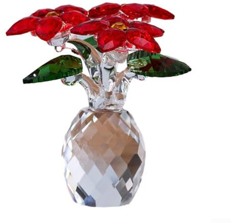 Dekorative Dekoration für Wohnzimmer, kleine Ananasvase, für Kristallglas-Bastelarbeiten, Heimdekorationen (rot)