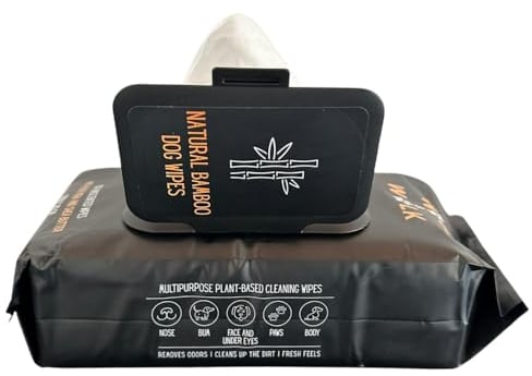Wag & Walk Thick Plant-Based Grooming Wipes for Dogs & Puppies (100 Unscented). Compostable Face & Body Wipes (20 x 20cm), Gentle Natural Ear Care - Genuine Wag & Walk Product