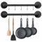 Boshangjia Pot Pan Rack Wall Mounted Set of 2, 21 Industrial Pipe Utensils Hanger Holder Pots Storage Organizer Iron Detachable Hanging Rail for Kitchen with 10 S Hooks