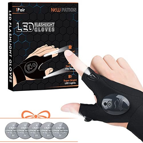 HOUSETEC Gifts for Men - LED Fishing Gloves for Men Cool Gadgets Gifts for Him Mens Gifts Christmas Stocking Fillers for Men/Women Unique Gifts for Men Him Dad Husband Who Have Everything