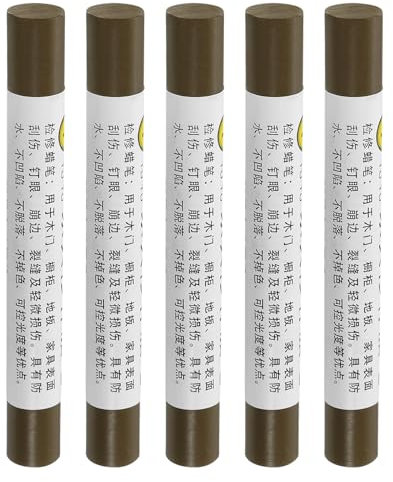 QUARKZMAN Möbel Reparatur Buntstifte 5Stk - Holz Wachs Spachtel Stick Möbel Marker Ausbesserung - für Kratzer Löcher Schwarz Braun