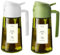 TrendPlain Spruzzino Olio per Friggitrice Aria 470ml, Dosatore Olio 2 in 1, Oliera Spray per Cucina, Insalata e Aceto, Accessori Cucina con Etichette e Protezione dalla Luce - Bianco e Verde