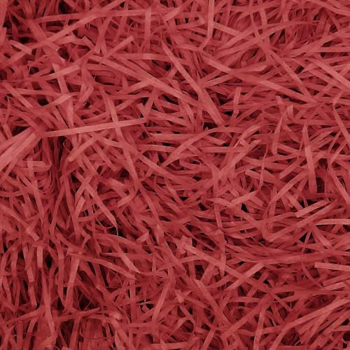 200g Raffia Remplissage Cadeau Hamper Shred Papier Déchiqueté Remplissage Cadeau pour Party Hamper Remplissage et Emballage Cadeau pour Boîte Cadeau Décorations (Rouge)