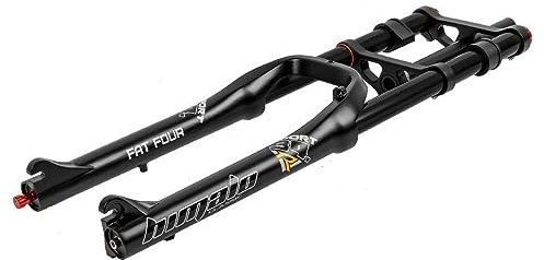 GZKDKZB Fourche à Suspension pour vélo de 26 Pouces, Pneu de 4,0 Pouces, Fourche à Graisse Droite à Double épaulement, Fourche à air pour VTT en Descente, débattement de 160 mm, Rebond rég