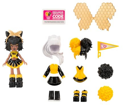 Royale High RYH0050 - School Spirit Fashion Pack Cheerleading, (1) Figur 7,5 cm, (15) Accessoires, offizielles Spielset mit digitalem Spielcode