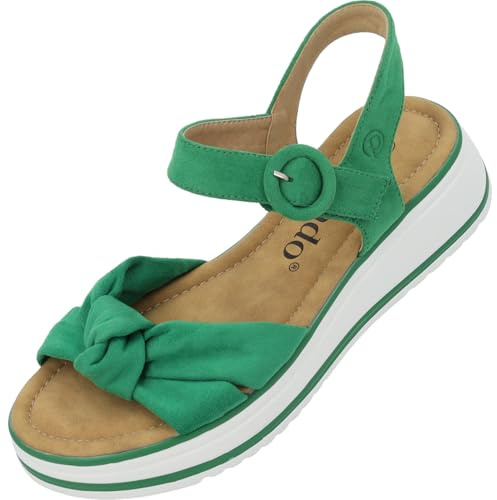 Palado Damen Sandalen Ebelli – modische Pantoletten - elegante Sommerschuhe - bequeme Sandaletten mit verstellbaren Riemen Grün UK4,5 - EU37