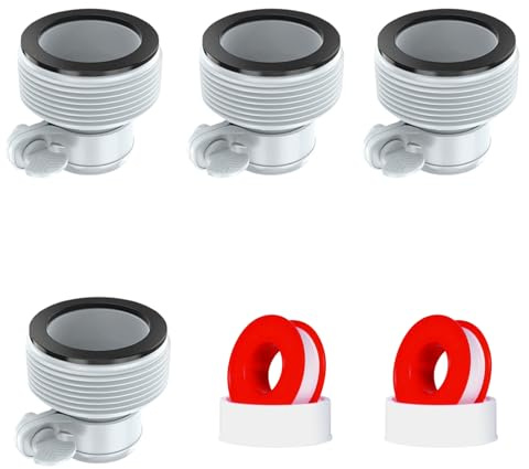 SIGANDG Adattatore Tubo Piscina,Adattatore per Piscina B,Connettori per Tubi per Piscina,Raccordo per Tubo Spiralato Piscina, Accessori per Piscina per Raccordi da 1,25 - 1,5 (4 Pezzi)