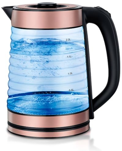 Crystal Clear 2.2L Glass Kettle | Automatic Multi-Function Kitchen Appliance With Overheat Protection