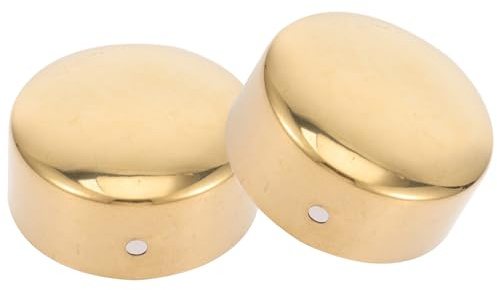 Handrail End Caps 2pcs Stainless Steel Golden for Stairs | Easy Install Fitting, Household and Outdoor Railing Projects, Elegant Design, Great Stability, Endurance