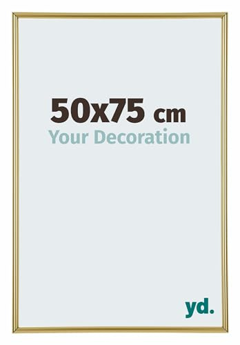 yd. Your Decoration - Puzzlerahmen 50x75 - Gold - Puzzlerahmen 500-1000 Teile - Kunststoff Bilderrahmen - Annecy