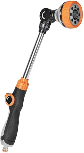 Unistyle Gießstab, Robuste Gartenbrause, 8 Strahlarten Giesstab mit Daumensteuerung, Handbrause zur Garten Bewässerung und Reinigung, Bewässerung Zauberstab für Blumenampeln und Sträucher