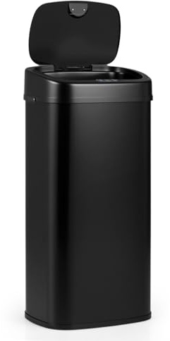 TANGZON 58L/68L Automatic Sensor Kitchen Bin, Double Touchless Infrared Motion Waste Bin with 2 Compartments, Soft Closure Lid & Non-slip Base, Fingerprint-Proof Smart Trash Can Dustbin (68L)