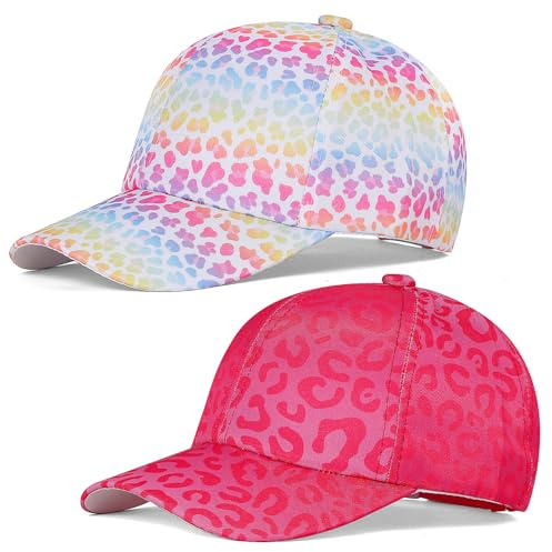 Cheerful Mario 2 Pack Baseball Cap Kinder Verstellbar Basecap Für Mädchen Jungen Sommer Sonnenhut Leopard