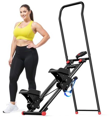 MERACH 2026 Stair Stepper für zuhause,Vertical Stair Climber Maschine | Ganzkörper-Workout,Compact Folding Cardio Übung Climber mit erweiterten Schrittweite,verstellbare Lenker & Pedale,Bis 150 KG