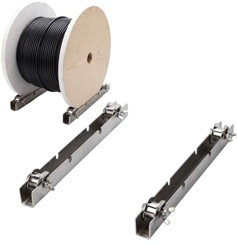 Cable Reel Dispenser, Cable Drum Roller,Stainless Steel Cable Roller Stand,Wire Spool Rack Portable,for Up To 23 Diameter Spools 4400 Lbs Capacity