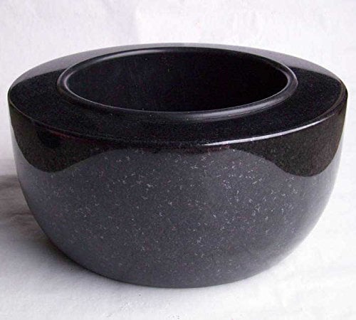 designgrab Modern Grande XL Grabschale Durchmesser 40 cm aus Granit Schwedisch Black