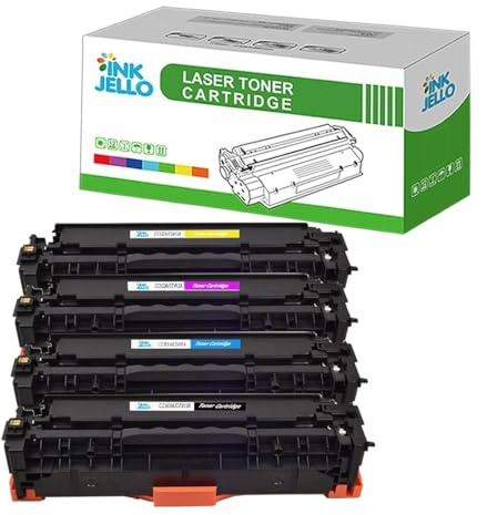 InkJello Compatible Toner Cartridge Replacement for HP Colour LaserJet CM2320 CM2320fxi CM2320n CM2320nf CP2020 CP2025 CP2025dn CP2025n CC530A CC531A CC532A CC533A CRG 718 (BK/C/Y/M, 4-Pack)