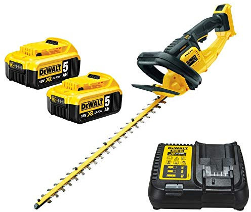 Dewalt DCM563P2 18v Cordless Hedge Trimmer Cutter + 2 x 5.0ah Battery + Charger