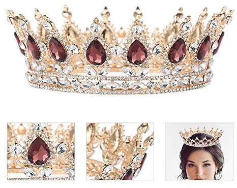 Vintage Krone Königin Diadem Haarband mit Haarband für Mädchen und Damen Accessoires für Brautkleider Kopfschmuck Kopfschmuck mit handgefertigt Brautschmuck