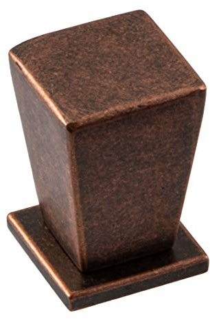 Gedotec Möbelgriff Metall Türknopf eckig Möbel-Knopf Kupfer matt für Schubladen - LENA | Griff 15 x 20 mm | Kommoden-Knopf für Schranktüren | 1 Stück - Design Möbel-Knauf für Küchen-Schränke & Möbel