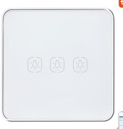 Yagusmart TuYa ZigBee Smart Switch, No Neutral Wire Required, Need to Work with TuYa ZigBee Hub, APP Remote Control, Voice Control(3 gang)