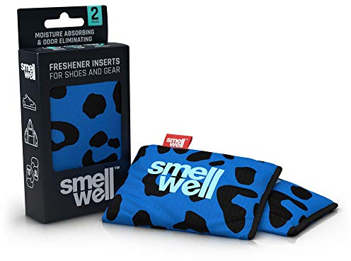 SmellWell Trocknungs- und Erfrischungskissen für Schuhe, Sporttaschen oder sogar das Auto - versetzt mit einem frischen Duft (Leopard Blue)