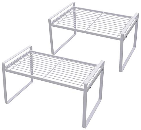 Shantton Cabinet Shelf Organizer, Pantry Shelf Rack, White 13x8.3x7.3