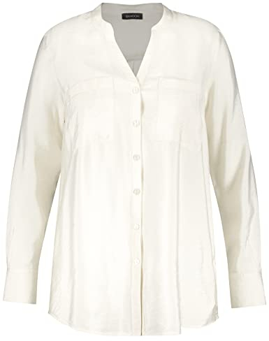 Samoon Damen blouse 1/1 mouw Bluse, Pearl, 46 EU