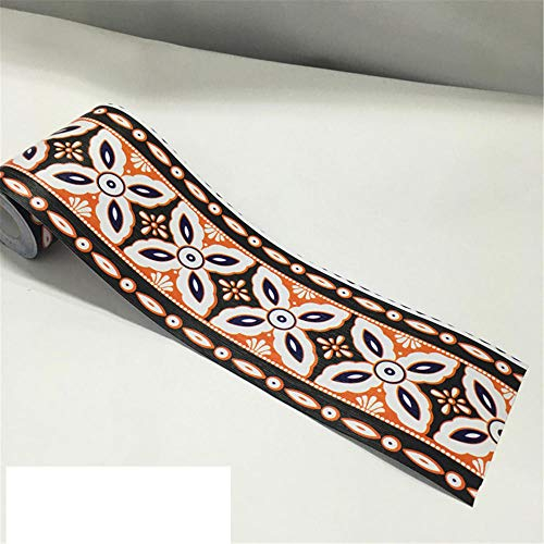 Tapetenbordüre selbstklebend PVC Sockelleiste Dekorative Bordüre Selbstklebende Home Bordüre Küche Badezimmer Wohnzimmer Brauner Retro 10cm X 1000cm