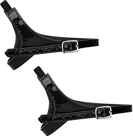 Allegra K Women's Detachable Adjustable Shoe Straps Belts Bands for Holding Loose High Heels 20.5cm/8.07 Glossy Black