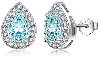 MASOP Ohrstecker Silber 925, Geburtsstein Tansanit Ohrringe Silber für Frauen Damen Mädchen Schmuck Geschenke zum Geburtstag Dezember