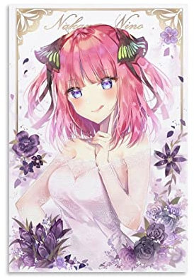 Nakano Nino Anime-Poster 5 Toubun No Hanayome Hochzeitskleid, 1 Geschenk, Leinwandgemälde, Poster, Wandkunst, dekoratives Bild, Drucke, moderne Dekoration, gerahmt, ungerahmt 30 x 45 cm