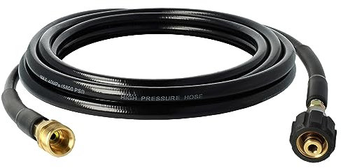 vhbw 3 m Verlängerungsschlauch kompatibel mit King/Top Craft bis 2013 Hochdruckreiniger mit M22 x 1,5 Gewindeanschluss, Schwarz