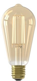 CALEX LED Lampe E27, ST64, Vintage Gold, 2100K Extra Warmweiß Licht, mit Tag- und Nachtsensor