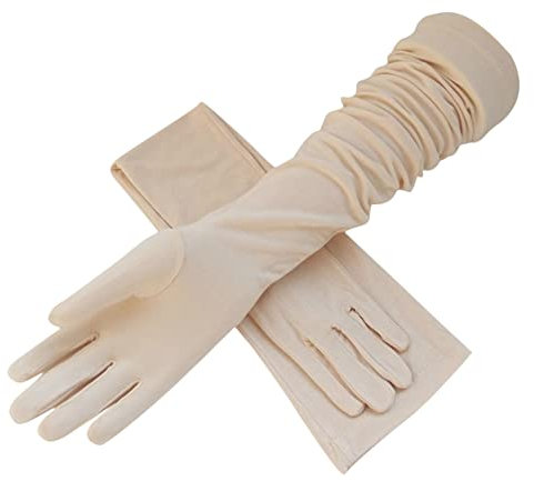 HKSCKJ Gants à Doigts Complets Long Gants de Protection Solaire Femmes Gants de Cyclisme en Fibre Manchon de Bras Anti-UV Respirant été pour voyage, camping, conduite, sports