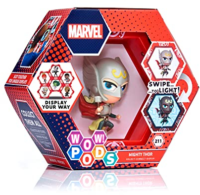 WOW! PODS Marvel Avengers Collection - The Mighty Thor Superhero Toys Light-Up Bobble-Head Figure Official Marvel Collectable Toys & Gifts Number 211 in Series Multicolour