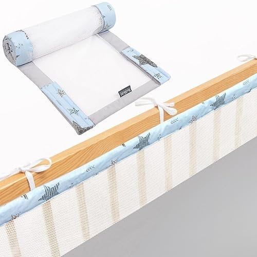 Bettumrandung Babybett, Kinderbett Umrandung 180x30 cm Bettumrandung, Nestchen Babybett Umrandung, gitterbett Schutz Rigel Star