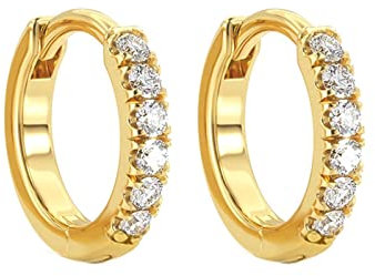 Ohrringe Silber 925 Nickelfrei, Ohrstecker Gold Damen Runden Hidden-Snap-Posts Ohrringe Jugendliche 13MM