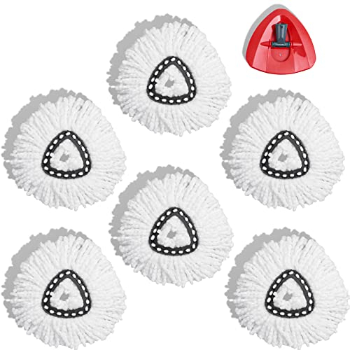 JOLIGAEA 6 Cabezales de Repuesto para fregona, Recambio de mopa de Microfibra para Vileda Cabeza de fregona Compatible con O-Cedar Easy Wring Turbo Fregona Giratoria