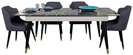 Luxus Esszimmer Tisch Design 4X Stühle Essgruppe Lehnstühle Set Garnitur Möbel