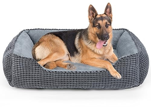 JOEJOY Hundebett XXL für Grosse Hunde, Hundekorb Waschbar Flauschig, Weiche Plüsch-Hundebetten, 106x80x23cm, Hundekörbchen für Grosse Hunde und Katzen