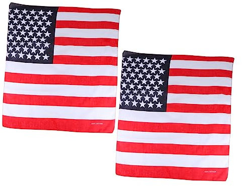 Garneck 2st Patriotisch Stirnband Mit Us-flagge Schal Mit Us-flagge Amerikanische Stirnbänder Bandanas Mit Amerikanischer Flagge Kopf Wickeln Haartuch Universal- Männer Und Frauen