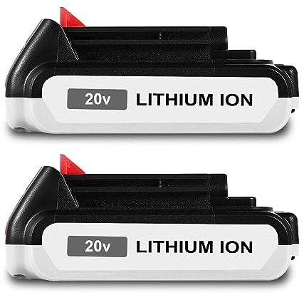 Lot de 2 batteries compactes 20 V 4,0 Ah pour batterie Black and Decker 20 V 2,0 Ah 1,5 Ah LBXR2020 LBXR20 LBXR2020-OPE Batterie lithium-ion 20 V