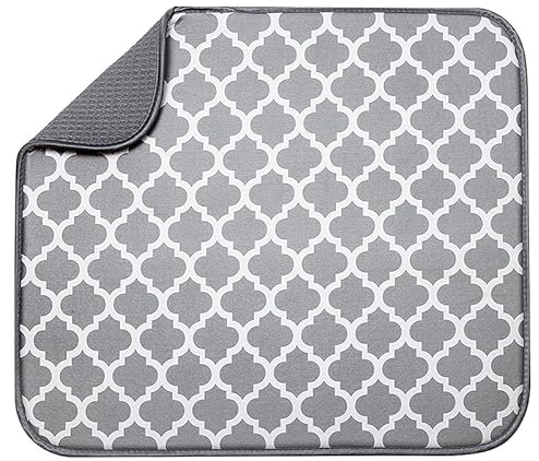 TITA-DONG Tapis de Séchage pour Vaisselle en Microfibre, Tampon de Séchage Rapide Absorbant, Tapis pour égouttoir, Tapis de Comptoir Antidérapant pour égouttoir à Vaisselle 40 Cm X 30 Cm(#1)
