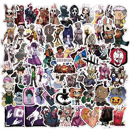 63 Stück Dead by Daylight Aufkleber-Set, Halloween-Cartoon-Spiel, Vinyl, wasserdicht, Aufkleber für Wasserflasche, Laptop, Telefon, Scrapbooking, Tagebuch, Geschenke für Erwachsene, Teenager, Kinder