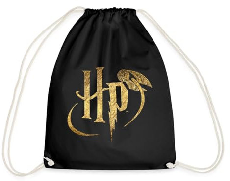 Spreadshirt Harry Potter Logo Le Vif d'or Cadeau Magique Sac À Dos Cordon, Taille Unique, Noir