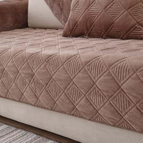 YWQJL Samt Sofabezug Sofaschoner antirutsch 2 3 4 Sitzer, L-Form Sofaüberwurf Rutschfest, Sofa Überzug Hundedecke Couch Überzug Sofa Überwurf (#11, 70x210cm)